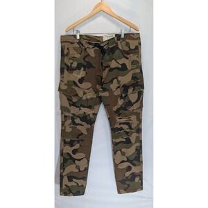 FWRD Denim Mens 38x32 Slim Fit Camo Cargo Pants Distressed Ripped Streetwear